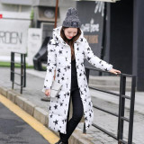 2016 Fashion winter cotton padded jacket  Slim thick stars print Women jacket Parker warm Women winter jacket g026
