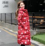 2016 Fashion winter cotton padded jacket  Slim thick stars print Women jacket Parker warm Women winter jacket g026