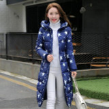 2016 Fashion winter cotton padded jacket  Slim thick stars print Women jacket Parker warm Women winter jacket g026