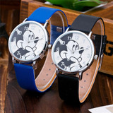 2016 Fashion Watch Mickey Mouse Children Cartoon Watch Leather Wristwatch Casual Kid Boy Quartz Watch Women Girls Relojes 1961