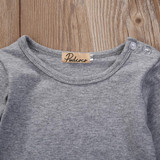2016 Fashion Newborn Infant Kids Baby Girl Clothes Ruffles Tutu Skirt Long Sleeve Gray Bodysuit Jumpsuit Outfit