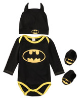 2016 Fashion Newborn Baby Boy Clothes Batman Cotton Romper+Shoes+Hat 3Pcs Outfits Set Bebes Clothing Set