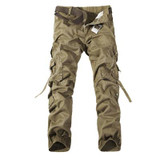 2016 Fashion Multi-Pocket Solid Men's Cargo Pants men High Quality Plus Size Trousers 28~42 Military Army Camouflage Overalls