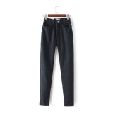 2016 Fashion High Waist retro jeans High Elastic plus size Women Jeans woman femme washed casual skinny pencil Denim pants