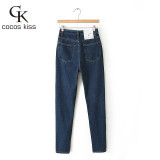 2016 Fashion High Waist retro jeans High Elastic plus size Women Jeans woman femme washed casual skinny pencil Denim pants