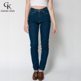 2016 Fashion High Waist retro jeans High Elastic plus size Women Jeans woman femme washed casual skinny pencil Denim pants