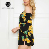 2016 Fashion Flared Sleeve Floral Print Jumpsuit Rompers Women Elegant Off Shoulder Sexy Summer Beach Short Overalls Playsuit 2016 Fashion Flared Sleeve Floral Print Jumpsuit Rompers Women Elegant Off Shoulder Sexy Summer Beach Short Overalls Playsuit