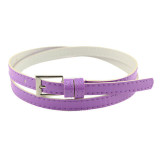 2016 Fashion Candy Color Beautiful Buckle Thin cintos femininos Women's Multicolor Leather Belt All Match Belts for Woman