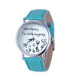 2016 Fashion Brand Women Dress Watch Whatever I am Late Anyway Letter Leather Quartz Wrist Watches Women Clock relojes mujer