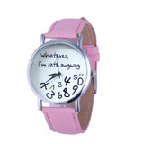 2016 Fashion Brand Women Dress Watch Whatever I am Late Anyway Letter Leather Quartz Wrist Watches Women Clock relojes mujer