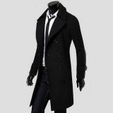 2016 Fashion Brand Trench Coat Men Double Buttons Sobretudo Masculino Slim Fit Long Trench Coat For Men Autumn Overcoat