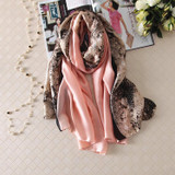 2016 Fashion bandana Luxury Scarve Woman Brand 100% Silk Scarf With Flower Classcial Plaid Women Shawl High Quality Print hijab