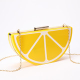 2016 Fall New Creative Handbags Occident Metal Chain Shoulder Diagonal Portable Evening Bags Watermelon Women Messenger Bags