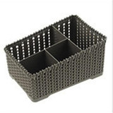 Cosmetic Organizer Box Office Storage Drawer Desktop Debris Makeup Case Rattan Plastic Basket Remote Control Holder Multi-grid