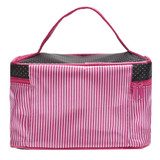 cosmetic bag brand famous Luxury women make up Square Bow Stripe Cosmetic Bag zipper cosmetic bag small