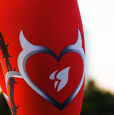 Sexy Heart Print Leggings Women Red Black Patchwork Sporting Pants