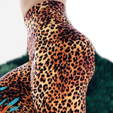 High Quality Women Leopard Print Push Up Workout Leggings