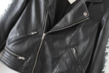 Cool Motorcycle Jackets Womens Leather Coats 2016 Winter Letters Graffiti Leather Jacket Women BF Style chaquetas de cuero mujer