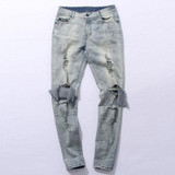 Cool Mens Hip Hop Jeans Skinny Pencil Men Denim Pants Destroyed Distressed Ripped Jeans With Holes For Men Cool Mens Hip Hop Jeans Skinny Pencil Men Denim Pants Destroyed Distressed Ripped Jeans With Holes For Men