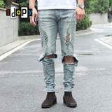 Cool Mens Hip Hop Jeans Skinny Pencil Men Denim Pants Destroyed Distressed Ripped Jeans With Holes For Men Cool Mens Hip Hop Jeans Skinny Pencil Men Denim Pants Destroyed Distressed Ripped Jeans With Holes For Men