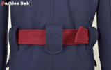 Cool Men's Fashion Patchwork Collar Epaulet Long Woolen Trench Coat with Belt 2017 Black/Dark Blue Autumn/Winter Slim Fit Coat
