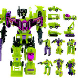 Cool Anime 24CM Big Size Transformation Toys Engineering 6 in 1 Truck Robot Car Devastator Action figure Model Toys Boys Gift