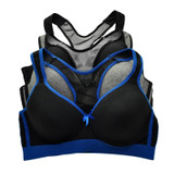 Angelina Wired Cotton Sports Bra with Mesh Racerback (3-Pack)