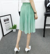 2017 New Summer Style Loose Pleated Chiffon Skirt Culottes Women Elastic Waist Wide Leg Pants Female Short Trousers