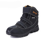 Motorcycle boots men shoes genuine cow suede leather biker chopper