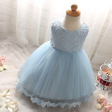 2017 New Summer Style baby girl dress children sundress sleeveless pink flower lace girls dress for wedding party kids dresses