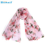 2017 New Summer Rose Womens Voile Long Scarves Beach Chiffon Shawl Scarf Amazing