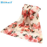 2017 New Summer Rose Womens Voile Long Scarves Beach Chiffon Shawl Scarf Amazing