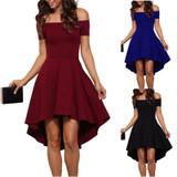 2017 New Summer Off the Shoulder dresses Sexy Party Elegant Vintage Knee-Length Dress Plus Size