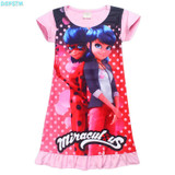 2017 new summer miraculous Ladybug clothing children dress Moana princess girl print vaiana dress Costumes Summer Girl Dress