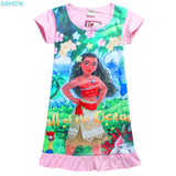 2017 new summer miraculous Ladybug clothing children dress Moana princess girl print vaiana dress Costumes Summer Girl Dress