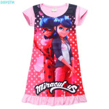 2017 new summer miraculous Ladybug clothing children dress Moana princess girl print vaiana dress Costumes Summer Girl Dress