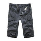 2017 New Summer Military Half Cargo Pants Men Cotton Multi-Pockets Casual Loose Short Pants Capris Plus Size Cropped Trousers