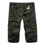 2017 New Summer Military Half Cargo Pants Men Cotton Multi-Pockets Casual Loose Short Pants Capris Plus Size Cropped Trousers