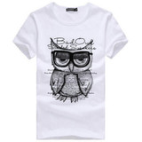 2017 New Summer Fashion Men T Shirt Short Sleeve Cotton Owl Printing Tees Shirts Casual T-Shirt Male Tops Shirt Men Blusas