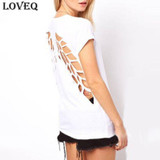 2017 New Summer Fashion Casual T Shirt Women Laser Angel Wings Backless T Shirt Woman Clothes O-Neck tshirt T-Shirt Tops