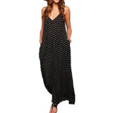 2017 New Summer Dress Fashion Women Dress Strapless Dot Loose Beach Long Maxi Dress Vintage Vestidos Plus Size