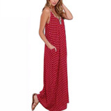 2017 New Summer Dress Fashion Women Dress Strapless Dot Loose Beach Long Maxi Dress Vintage Vestidos Plus Size