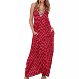 2017 New Summer Dress Fashion Women Dress Strapless Dot Loose Beach Long Maxi Dress Vintage Vestidos Plus Size
