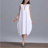 2017 New Summer dress Fashion women Clothing Loose Plus Size sleeveless Dress Casual Cotton Linen Sundress Vestidos Robe 2017 New Summer dress Fashion women Clothing Loose Plus Size sleeveless Dress Casual Cotton Linen Sundress Vestidos Robe
