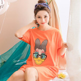2017 New Summer Cotton Nightgown Female Korean Cute Print Sleepshirts Short Sleeve Women Sexy Home Clothing Sleepwear Nightdress