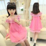 2017 New Summer Costume Girls Princess Dress Children's Evening Clothing Kids Chiffon Lace Dresses Baby Girl Party Pearl Dress