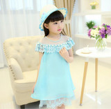 2017 New Summer Costume Girls Princess Dress Children's Evening Clothing Kids Chiffon Lace Dresses Baby Girl Party Pearl Dress