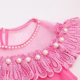 2017 New Summer Costume Girls Princess Dress Children's Evening Clothing Kids Chiffon Lace Dresses Baby Girl Party Pearl Dress