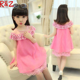 2017 New Summer Costume Girls Princess Dress Children's Evening Clothing Kids Chiffon Lace Dresses Baby Girl Party Pearl Dress