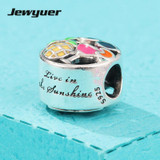 2017 New Summer collection Fun Mixed Enamel charms 925 sterling silver jewelry Fit charm beads bracelet DIY Jewyuer BE473